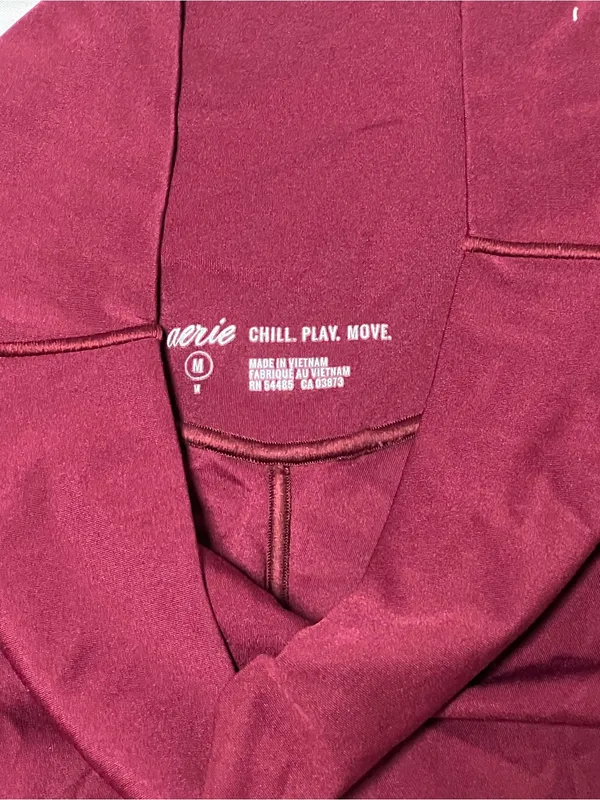 Balletcore Coquette Red Aerie Stretch Leggings Size Medium - Image 3