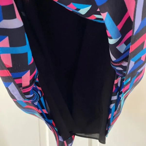 Amanda Uprichard Geometric Bright 80s Style Dress One Piece Two Piece‎ Look Silk - Image 4