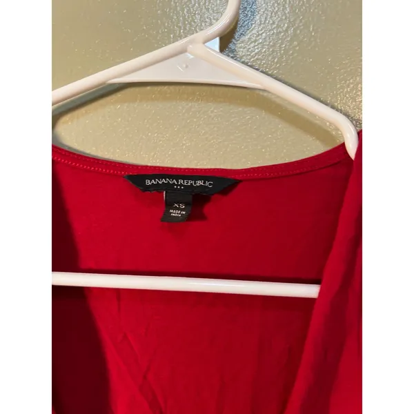 Banana Republic Womens Size XS Long Sleeve Surplice Neck Faux Wrap Peplum Blouse - Image 10