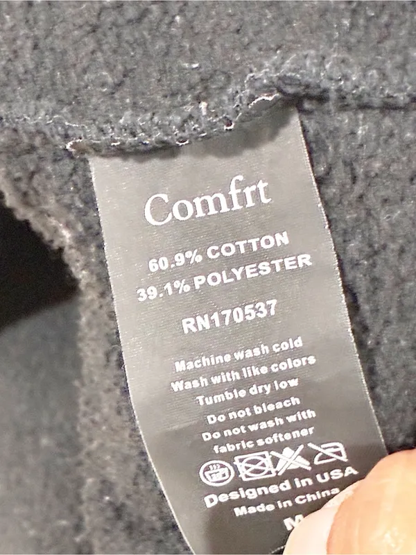 Comfrt Charcoal Grey Unisex Tranquil Hoodie Pullover Sweatshirt Size Medium - Image 4