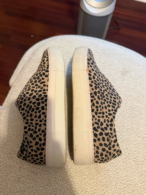 J Slides Leopard Print Slip-On Sneakers in Tan and Black - Image 4