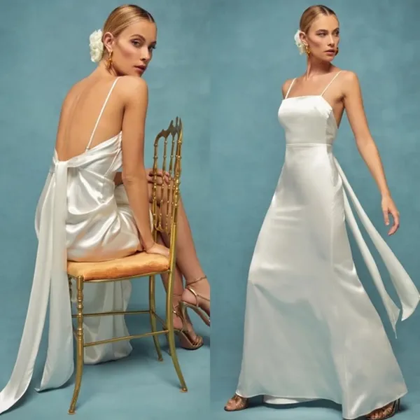 Reformation Sauvignon Silk Dress in Ivory Size 10 - Image 3