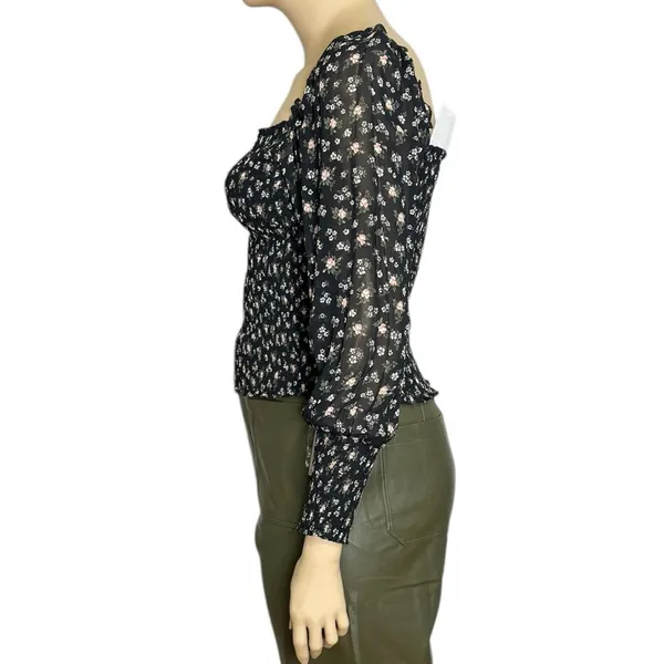 REFORMATION Pinto Smocked Floral Top, Lucien Print, 1X - Image 5