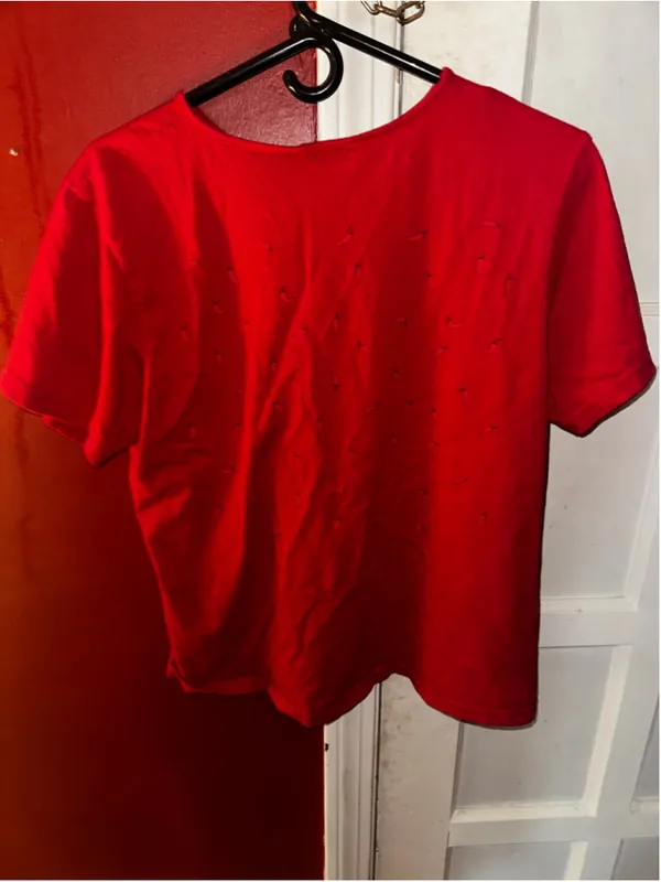 Vintage 90s Hanes Red Southwestern Chili Pepper T-Shirt Large Navajo - Image 6