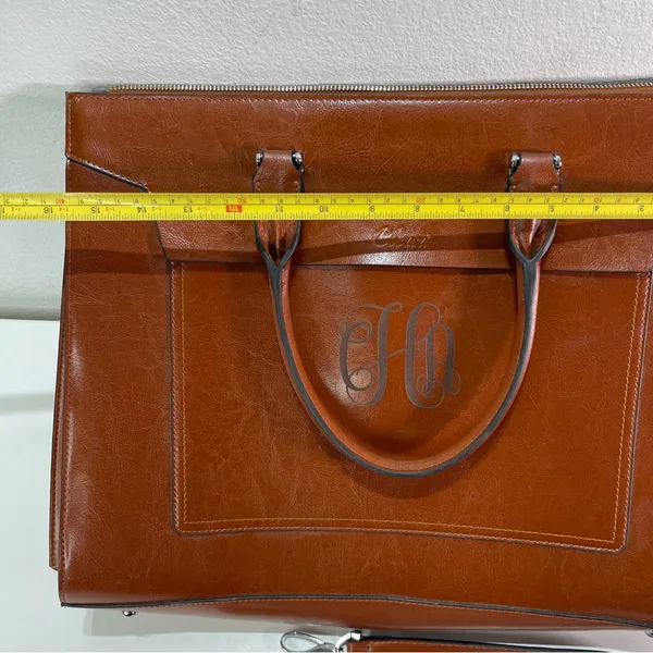 CLUCI Briefcase Work Bag Purse Brwn Shoulder Vegan Leather Laptop Padded Pocket - Image 3