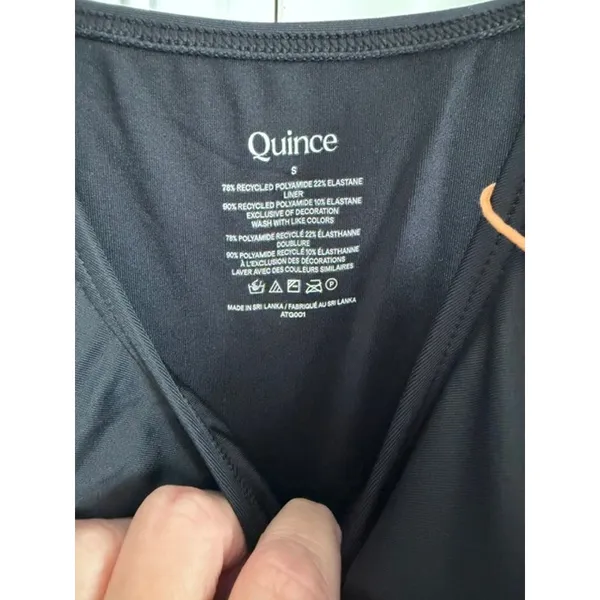 Quince NWT Italian Cami One-Piece Swimsuit Black Small - Image 7