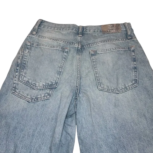 Free People We The Free Ripple Wide Leg Pieced Cropped Denim Button Fly Jeans 26 - Image 7