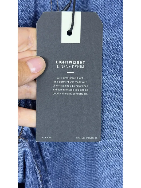 Levi’s Premium Baggy Dad Lightweight Linen Denim Jeans Heavy Check 25x30 NWT - Image 8