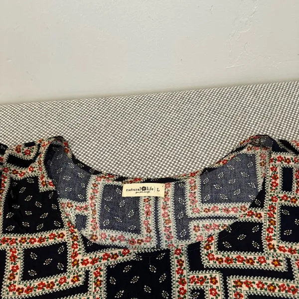 Natural Life Collette Navy Floral Maxi Dress size L - Image 10