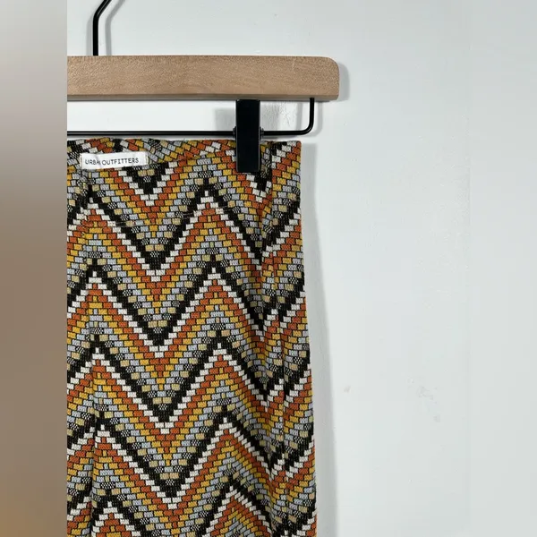 Urban Outfitters Chevron Knit Flare Pants Small Brown 70s Boho Y2K - Image 6