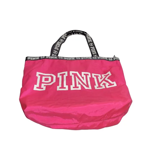 Victoria's Secret PINK Nylon Canvas Tote Bag Y2K Travel Carry On Weekender - Image 3