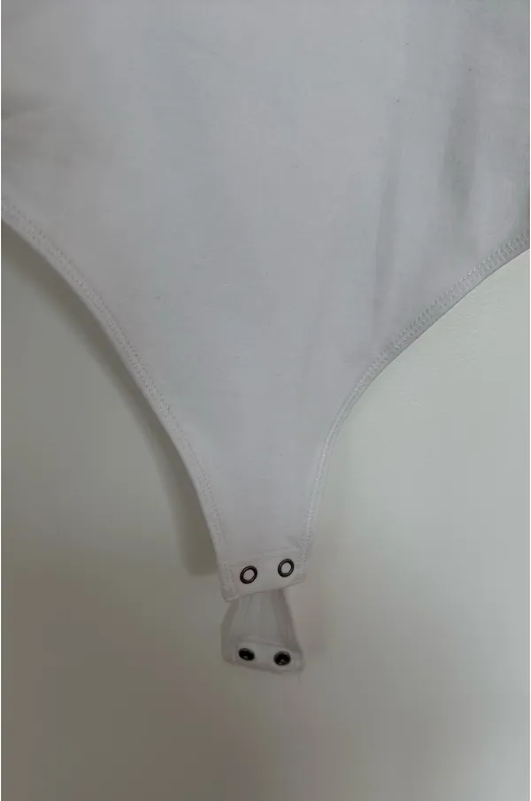 Abercrombie Square Neck Long Sleeve Bodysuit White - Image 4