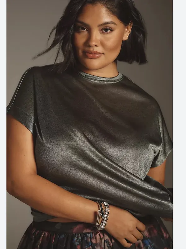 Anthropologie metallic top - Image 5