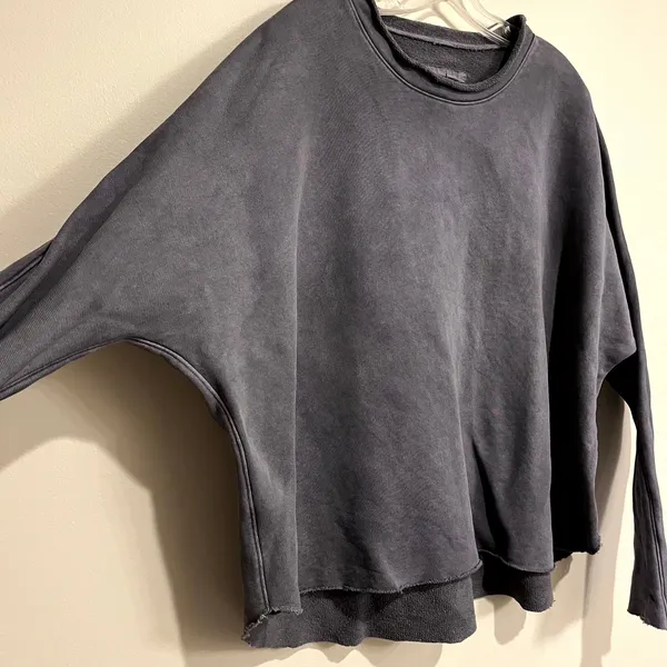 Frank & Eileen Sweatshirt Anna Long Sleeve Capelet Gray Womens Medium - Image 2