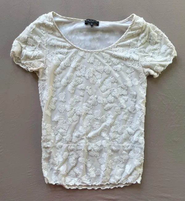 Rag and Bone "Lucie" White Floral Jacquard Top - Image 5