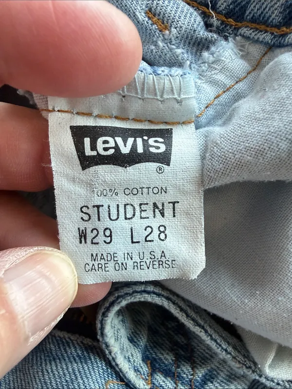 Levis Orange Tab Student Faded Vintage Jeans Made in USA Size 29x28 - Image 5