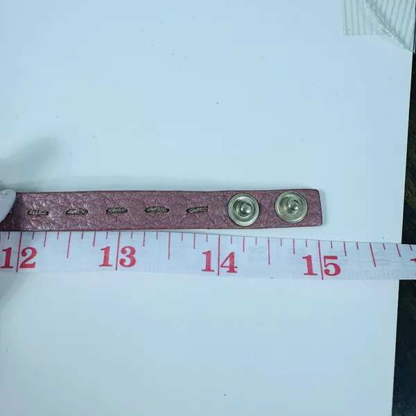 Fendi Pink Leather Selleria Wrap Bracelet 7in Gold Tone Logo Snap Designer - Image 9