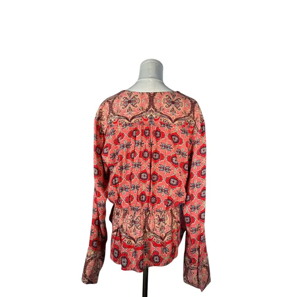 Free People NWT Hibiscus Falling For You Blouse Boho Wrap‎ Top Size M - Image 3