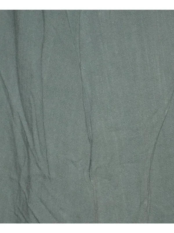 Umgee Women's M Green Linen Cotton Lagoon Tunic Top Mini Dress w/Fringe Trim - Image 6