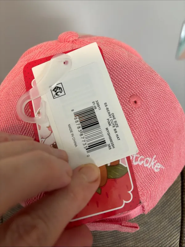 Strawberry Shortcake Pink Corduroy'Berry Cute' Graphic Adjustable Baseball Hat - Image 7