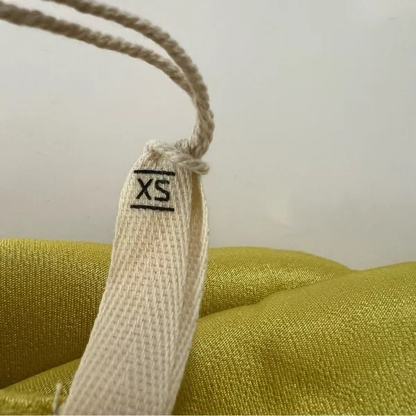 NWT Euro Summer Chartreuse Yellow V-Neck Slip Dress XS - Image 5