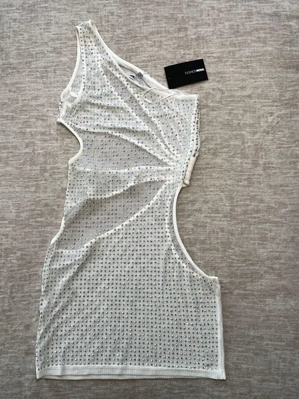 Boutique White Rhinestone Two Piece Set - Image 6