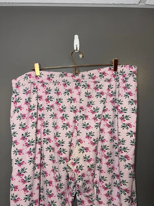 Vera Bradley Pajama Set Womens 2XL Pink Floral Jersey Button Front Lounge Pants - Image 13