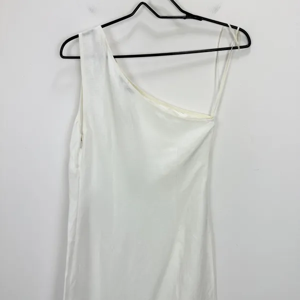 Madewell One Shoulder Midi Dress Linen Blend Lighthouse Minimalist US 00 NWT - Image 12