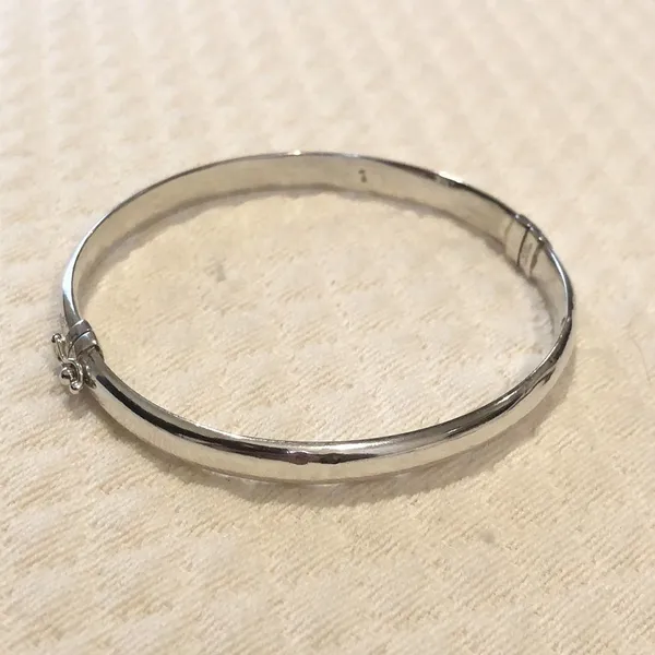 Sterling Silver Spring Closure Locking Clasp Closure Bangle Bracelet Silver - Image 8