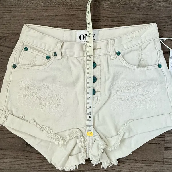 One Teaspoon‎ Hawks High Rise Twisted Cuff Hem Distressed Shorts - Size 26 - NWT - Image 11