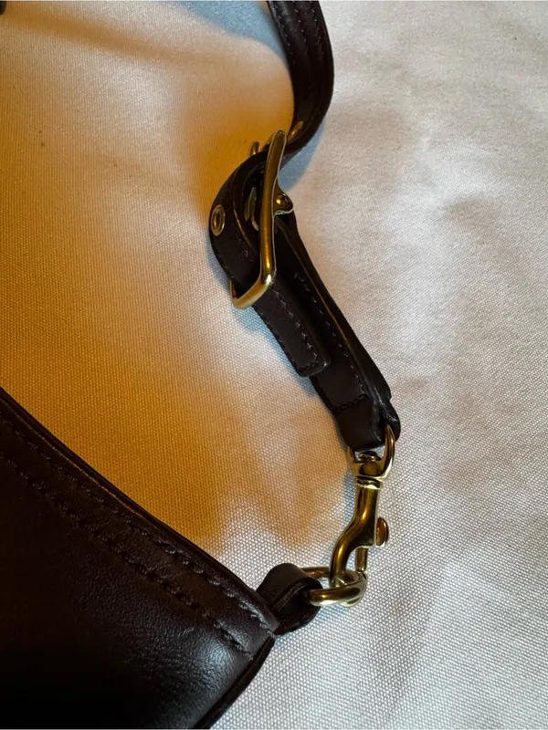 Coach Chocolate Brown Leather Shoulder Bag Mini Pouch Demi Vintage - Image 4