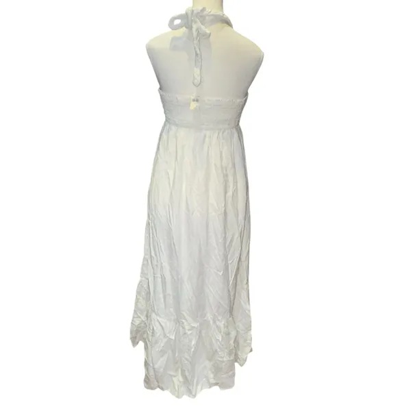 Linen Blend Braided Aerie Halter Dress - Image 4
