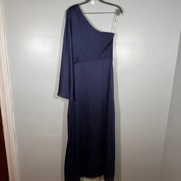 Sachin & Babi Keely Gown Deep Cobalt One Shoulder Dress 8 Wedding Formal Maxi - Image 3