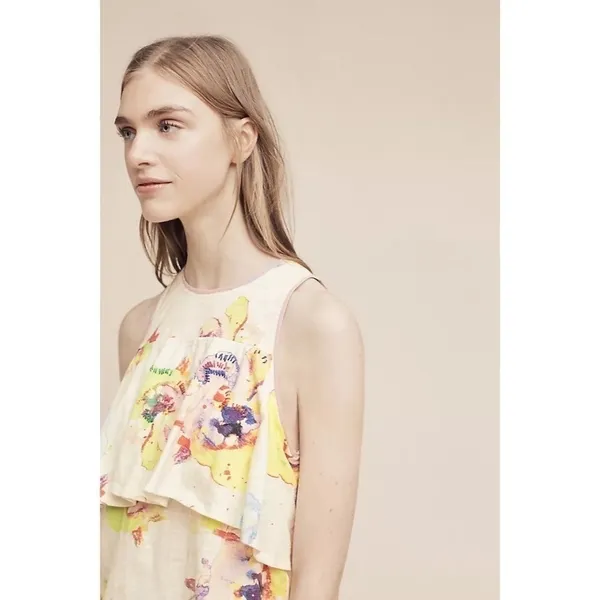 NWT!! Anthropologie MEADOW RUE Cantara Floral Knit Tiered Tank Top X-Small - Image 5