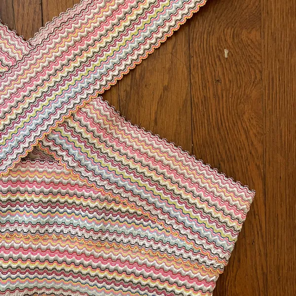 💥Hobie Crisscross Halter Bikini Top Multicolor Chevron Stripe Knit Size S💛 - Image 7