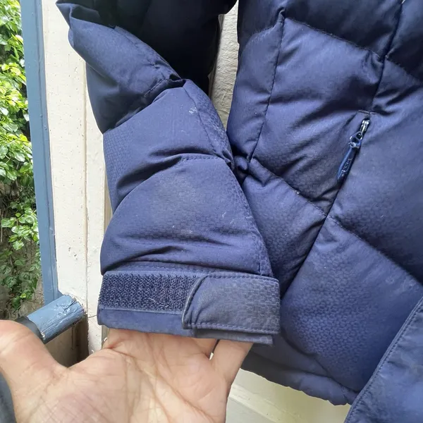 The North Face Goose Down Jacket XS Navy Puffer 600 Fill Hooded Coat Outdoors - Image 10