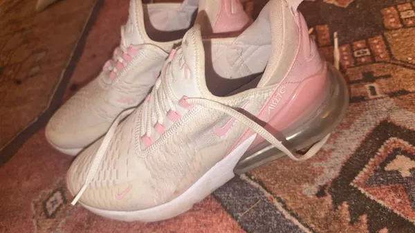 Nike AIR MAX 270 WHITE-MED SOFT PINK-PEARL PINK SZ 8.5 ATHLETIC SHOES - Image 3