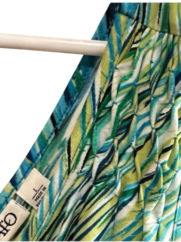 Cato Teal & Green Patterned V-Neck Maxi Dress - Image 5