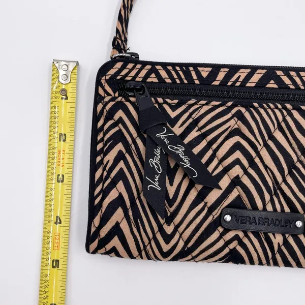Vera Bradley Front Zip Slim Clutch Wristlet Wallet Zebra Print Quilted Cotton - Image 8
