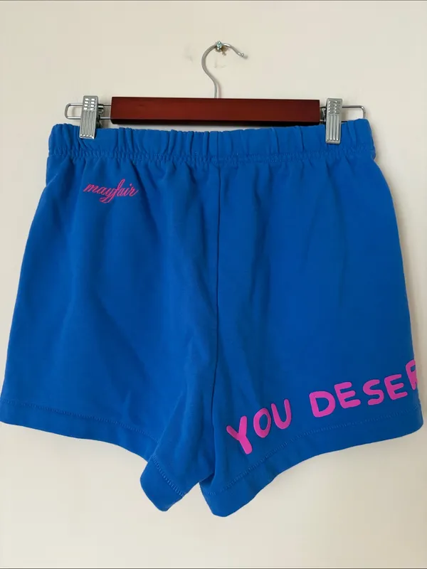 The Mayfair Group You Deserve To Be Happy blue shorts - Image 2