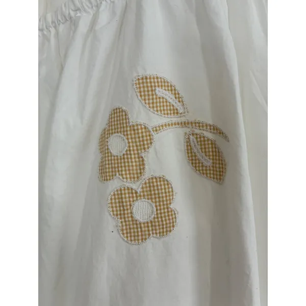 NWT Madewell Annamari White Puff Sleeve‎ Gingham Flower Embroidered Mini Dress S - Image 12