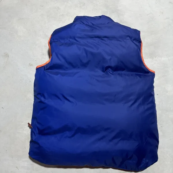 L.L.Bean Vest Women's Medium Orange Navy Reversible Down Puffer Full Zip Outdoor - Image 10