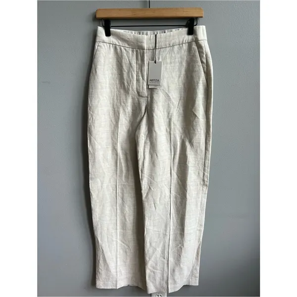 Aritzia The Limitless Pant Linen NWT Natural Ecru Wide Leg Size 6 - Image 4
