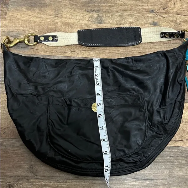 Coach Vintage Black Hobo Bag with Gold Accents - Image 11