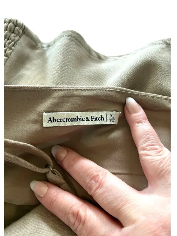 Abercrombie & Fitch Corset Top Beige Size XL Neutral Minimalist Coastal Spring - Image 3