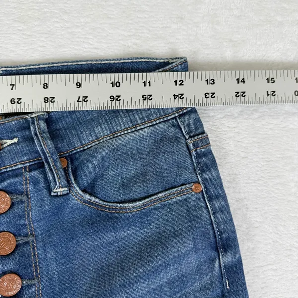 Mother The Insider Ankle Fray Jeans Beyond The Sky Blue Button Fly Size 25 - Image 6