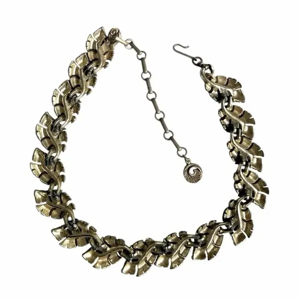 Lisner Vintage Feather Leaf Collar Necklace Statement - Image 4