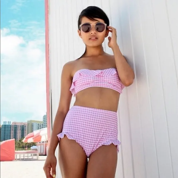 New. WILDFOX Gingham Frill bikini bottom. NWT - Image 7