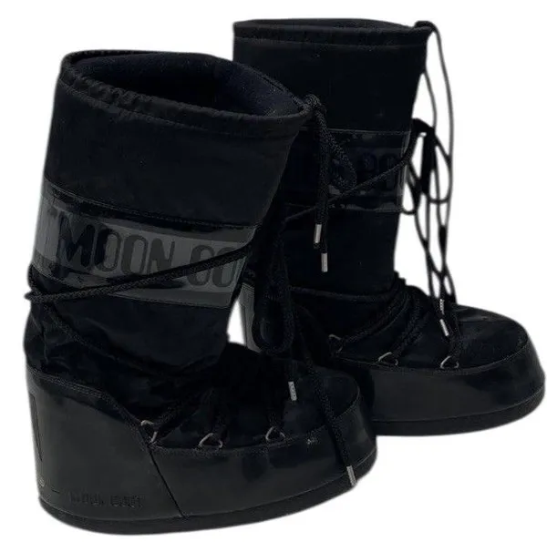 MOON BOOT ICON GLANCE SATIN TALL SNOW SKi BOOTS WOMEN'S BLACK US 7-8.5 39-41 - Image 10