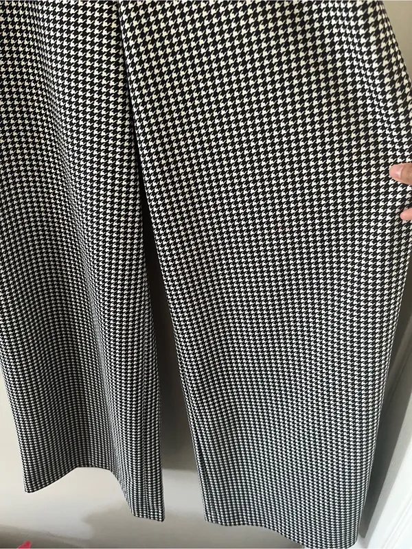 Express Black White Houndstooth Wide Leg Jumpsuit Small Preppy Business Casual - Image 4